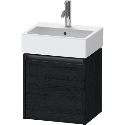 Duravit Ketho 2 meuble bas pour lavabo avec 1 porte 43,4x33,8x44cm gauche, avec poignée chêne anthracite noir mat