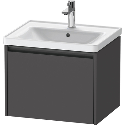 Duravit Ketho.2 Wastafelonderbouwkast - met 1 lade - 58.4x45.5x44cm - met greep antraciet - grafiet mat