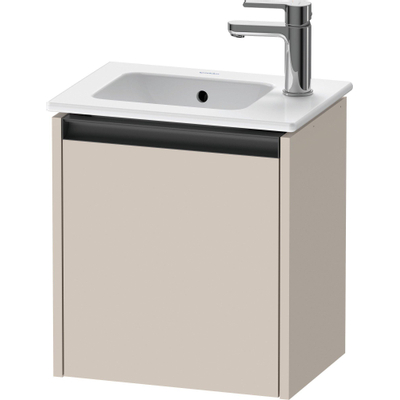 Duravit Ketho 2 meuble de lavabo avec 1 porte 41x29,2x44cm gauche, avec poignée anthracite taupe mat
