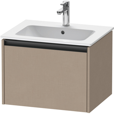 Duravit Ketho 2 meuble sous-lavabo avec 1 tiroir 61x48x44cm avec poignée anthracite Linnen mat