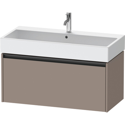 Duravit Ketho.2 Wastafelonderbouwkast - met 1 lade - 98.4x46x44cm - met greep antraciet - basalt mat