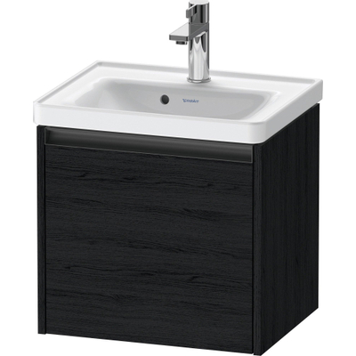 Duravit Ketho.2 Wastafelonderbouwkast - met 1 lade - 48.4x37.5x44cm - met greep antraciet - eiken zwart mat