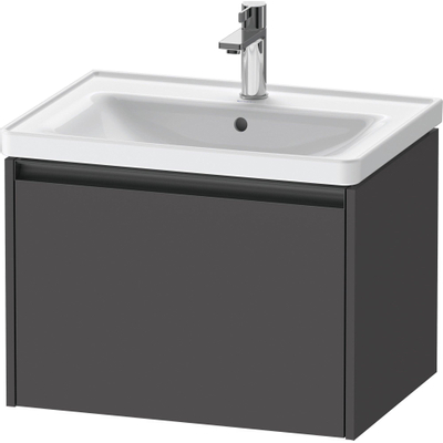 Duravit Ketho.2 Wastafelonderbouwkast - met 1 lade - 63.4x45.5x44cm - met greep antraciet - grafiet mat
