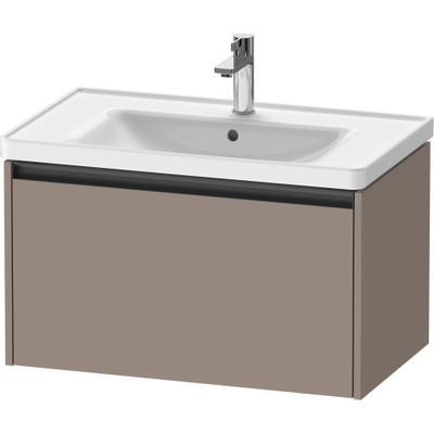 Duravit Ketho.2 Wastafelonderbouwkast - met 1 lade - 78.4x45.5x44cm - met greep antraciet - basalt mat