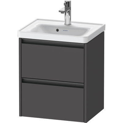 Duravit Ketho.2 Wastafelonderbouwkast - met 2 laden - 48.4x37.5x54.9cm - met grepen antracietgrafiet - mat grafiet (grijs)