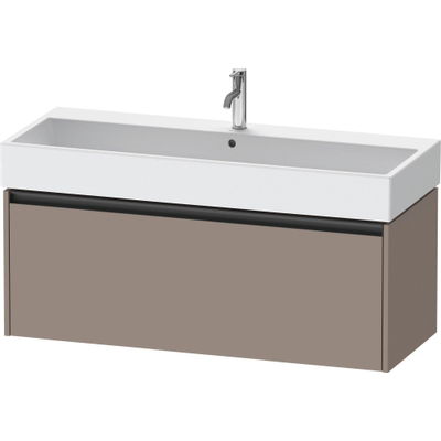 Duravit Ketho.2 Wastafelonderbouwkast - met 1 lade - voor enkele wastafel - 118.4x46x44cm - met greep antraciet - basalt mat