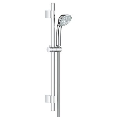GROHE Relexa 100 Five Ensemble de douche - 60cm - douchette ronde - 5 types de jet - flexible de douche lisse - chrome
