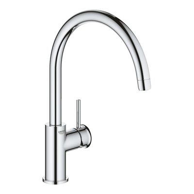 GROHE BauClassic Keukenkraan - hoog - draaibare uitloop - chroom