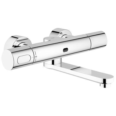 GROHE Eurosmart wastafelkraan - wand - voorsprong 25.5cm - thermostatisch - met sensor - chroom