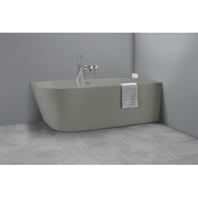 Royal plaza Violeta baignoire demi autoportante 170x73cm droite béton gris
