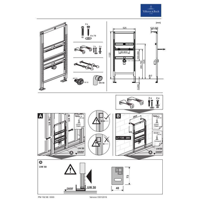 Villeroy & Boch Viconnect urinoir element H1120mm - 52.5x112x8cm zelfdragend
