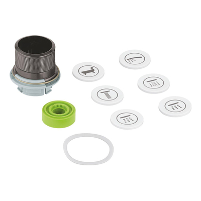 GROHE commande à bouton-poussoir - hard graphite brossé (anthracite)