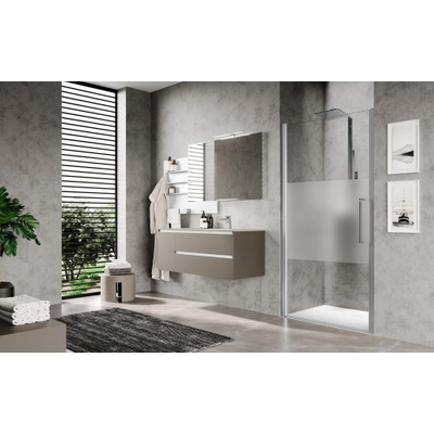 Novellini Young Plus porte battante pour niche 92-96 cm clair chrome mat