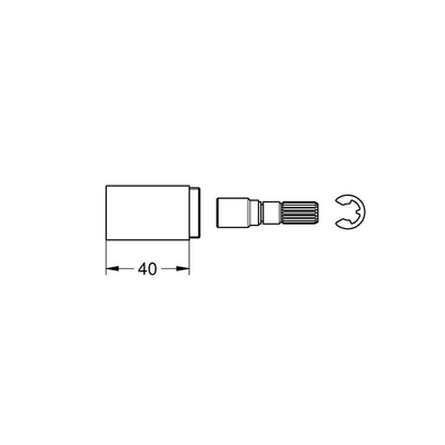 Grohe Verlengset - voor inbouwstopkraan 3/4, 1 en 5/4 inch - voor meerwegomstellingen - chroom