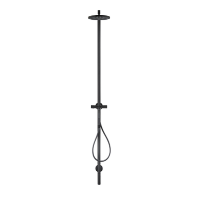 Axor Starck Nature douche extérieure – thermostatique – douche de tête Ø 24 cm – douchette bâton – hauteur 215 cm – noir mat