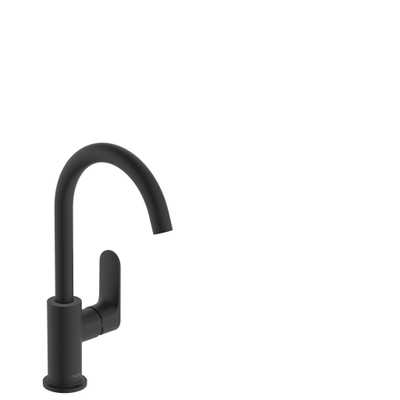 Hansgrohe Rebris s 1-gats wastafelkraan - 210 met draaibare uitloop - met wastemat - mat zwart