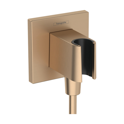 Hansgrohe Fixfit e - handdouchehouder inclusiefaansluitbocht - geborsteld brons