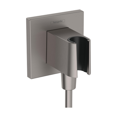 Hansgrohe Fixfit e - handdouchehouder + aansluitbocht Brushed Black chr - zwart chroom