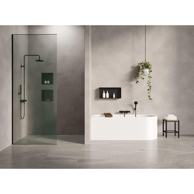 Looox Bath collection hoekbad - 170x70x55cm - rechts - mat wit licht beschadigd OUTLETSTORE