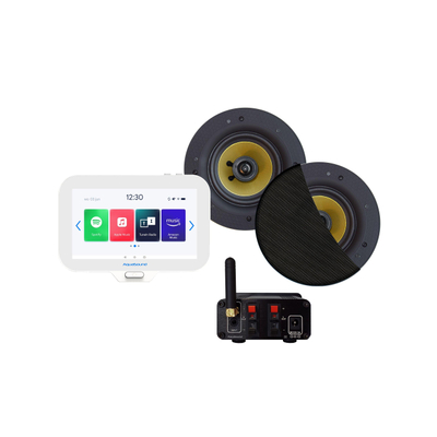 Aquasound N-Joy Connect n-joy connect badkamerradio - controller (ipx7) - wand lader - rumba speakerset zwart - bluetooth versterker / 30 watt / 230v/12v