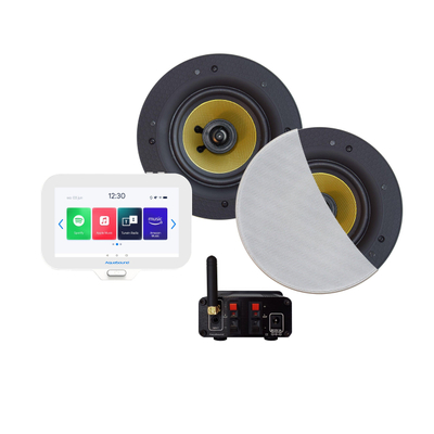 Aquasound N-Joy Connect n-joy connect radio de salle de bains - contrôleur (ipx7) - chargeur mural - set d'enceintes zumba blanc - amplificateur bluetooth / 70 watts / 230v/24v
