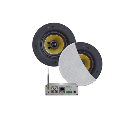 Aquasound WiFi Audio wifi-audiosysteem - (airplay - dlna) - 70 watt - incl zumba speakers wit (230 mm) - . 230v/24v - lan / wlan