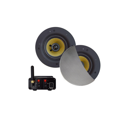 Aquasound Bluetooth Audio bluetooth audiosysteem - (50 watt / bt4.0 / auto-aux) - met samba speakerset (mat chroom) - 230v/12v