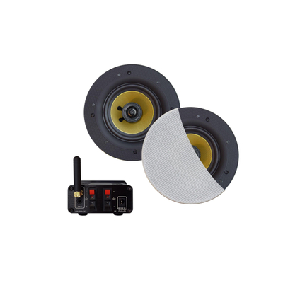 Aquasound Bluetooth Audio bluetooth audiosysteem - (50 watt / bt4.0 / auto-aux) - met samba speakerset (wit) - 230v/12v TWEEDEKANS
