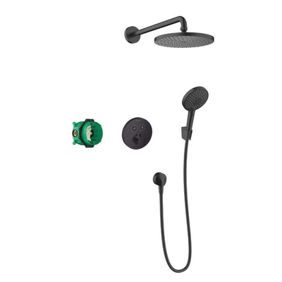 Hansgrohe Croma select HG Ensemble de douche avec douche de tête PowderRain 240 noir mat