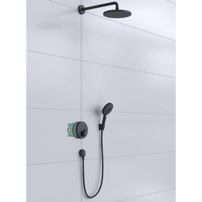 Hansgrohe Croma select HG Ensemble de douche avec douche de tête PowderRain 240 noir mat