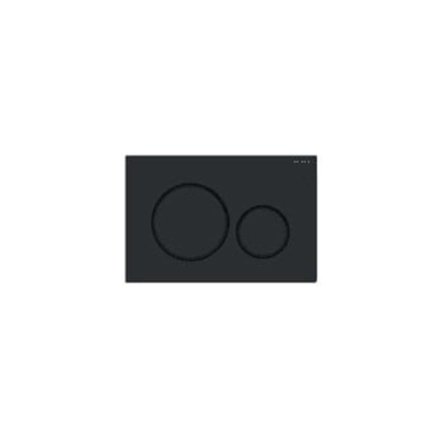 Geberit sigma20 bedieningplaat - 2-toets spoeling - frontbediening voor toilet - 24.6x16.4cm - plaat zwart glans & ring zwart mat