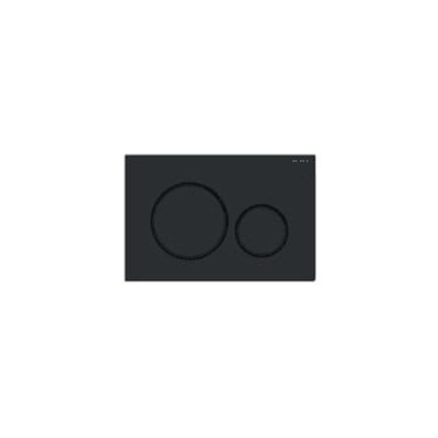 Geberit Sigma20 bedieningsplaat - 2-toets spoeling - ronde knoppen - zwart/matzwart/zwart - dualflush - glans zwart mat