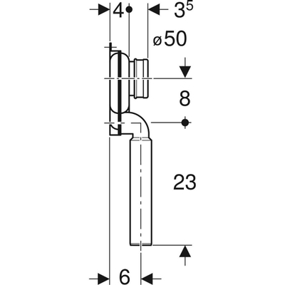 Geberit siphon encastré pour urinoirs vertical PP matière synthétique blanc