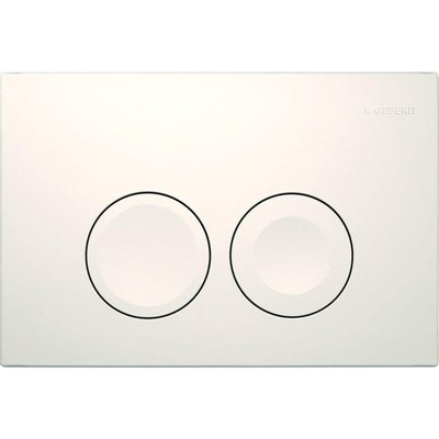 Geberit Delta25 bedieningsplaat, 2-toets spoeling frontbediening voor toilet 24.6x16.4cm wit OUTLETSTORE