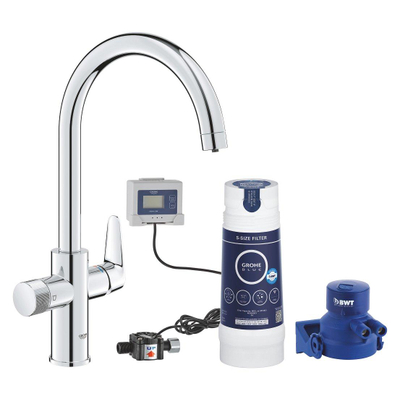 Grohe Blue Pure BauCurve Starterkit - C-uitloop - S-Size - met filter - chroom