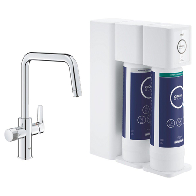 Grohe Blue Pure Eurosmart Starterkit - U-uitloop - met RO+ filter - chroom