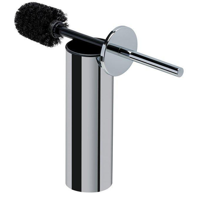 Geesa Nemox Toiletborstel hangend - zwarte borstelkop - closetborstel garnituur wandmodel - met borstel zwartchroom - chroom