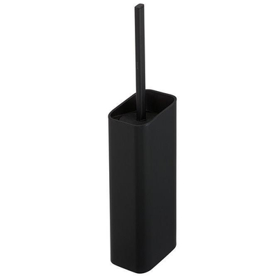 Geesa Shift Set d'accessoires de WC - Brosse de WC avec support - Porte-rouleau de toilette sans couvercle - Crochet à serviette - Noir