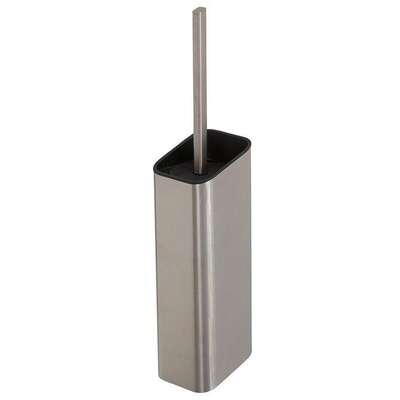 Geesa Shift Brosse de toilette avec support inox brossé (couvercle et brosse noirs)