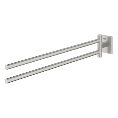 Grohe Start Cube Handdoekhouder - 43.8cm - 2-lids - draaibaar - Supersteel (RVS)