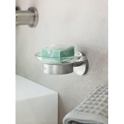 Grohe Start Zeepschaal - met houder - wandmontage - Supersteel (RVS)