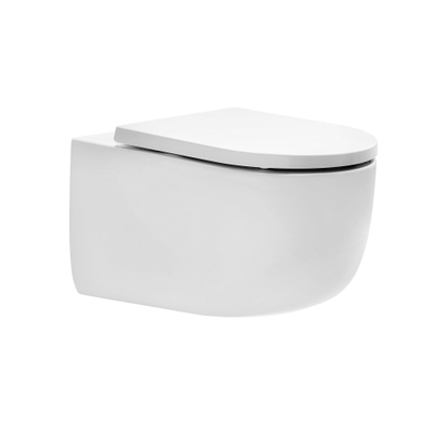 Royal Plaza Primo WC suspendu - 55cm - rinçage tourbillon - sans bride - avec abattant frein de chute - quick release - Blanc