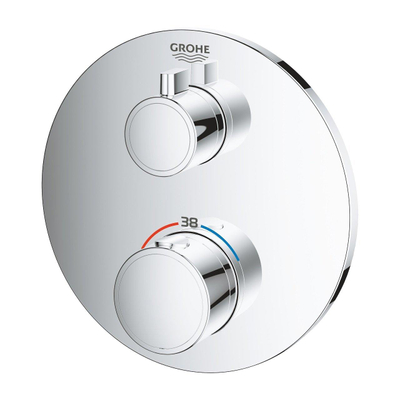 Grohe Grohtherm Inbouwthermostaat - 2 knoppen - zonder omstel - rond - chroom
