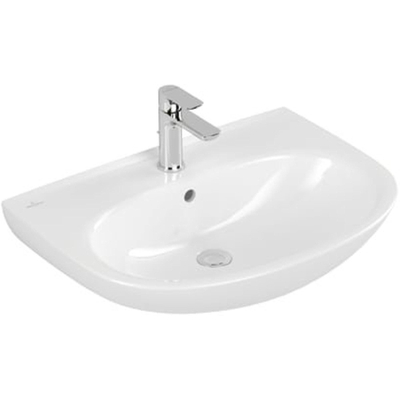 Villeroy & Boch O.novo wastafel ovaal - 1 kraangat - met overloop - 65x48cm - White Alpine (glans wit)