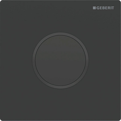 Geberit type 10 urinoir à plaque de poussée actionnement électronique de la chasse d'eau obv batterie acier inoxydable noir mat avec anneaux design noirs brillants