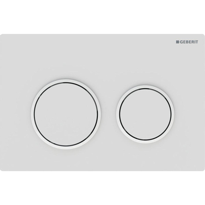 Geberit Omega20 bedieningsplaat - 2-toets spoeling - ronde knoppen - matwit/wit/matwit