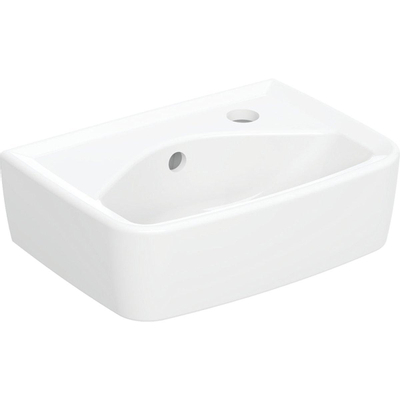 Geberit Bastia Fontein Square - 35x25cm - kraangat - overloop - glans wit