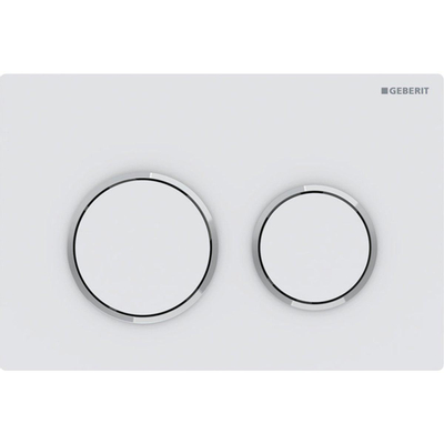 Geberit Omega20 bedieningsplaat - 2-toets spoeling - ronde knoppen - matwit/glanschr./matwit
