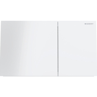 Geberit Sigma70 bedieningsplaat - 2-toets spoeling - rechthoekige knoppen - glas - wit glans