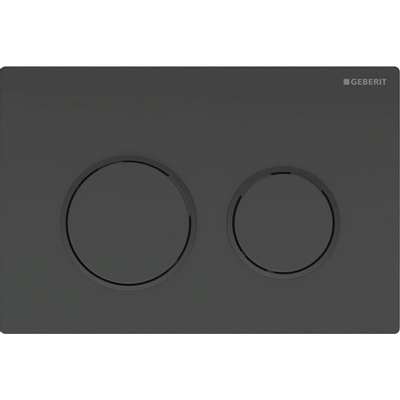 Geberit Omega20 bedieningsplaat - 2-toets spoeling - ronde knoppen - zwart/matzwart/zwart